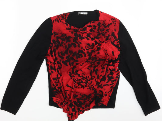 Womens UK Size 16 Viz A Viz Black Wrap Jumper