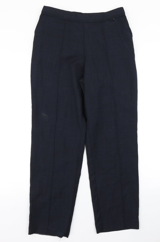 Womens UK Size 10 Classic Regular Fit Dress Pants Blue Trousers