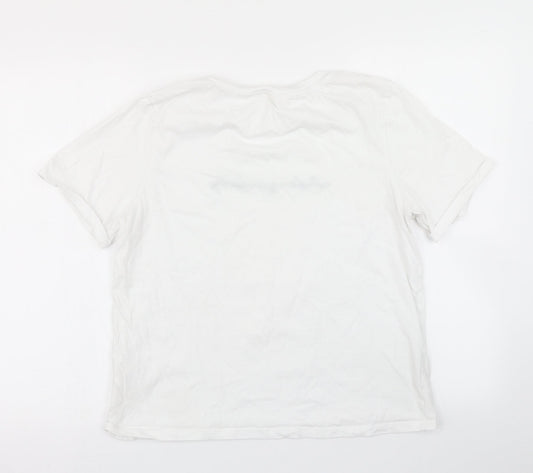 Womens UK Size M H&M White Basic T-Shirt