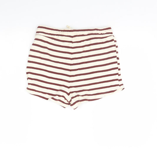 Primark Womens Beige Striped Sweat Shorts Size 10