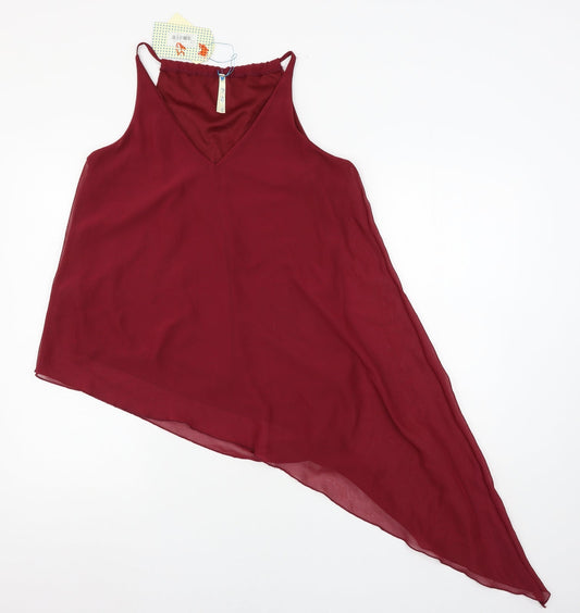 Womens UK Size S Blue Vanilla Red Basic Blouse