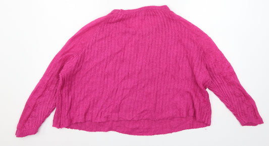 New Look Womens Pink Knit Pullover Jumper Size 10