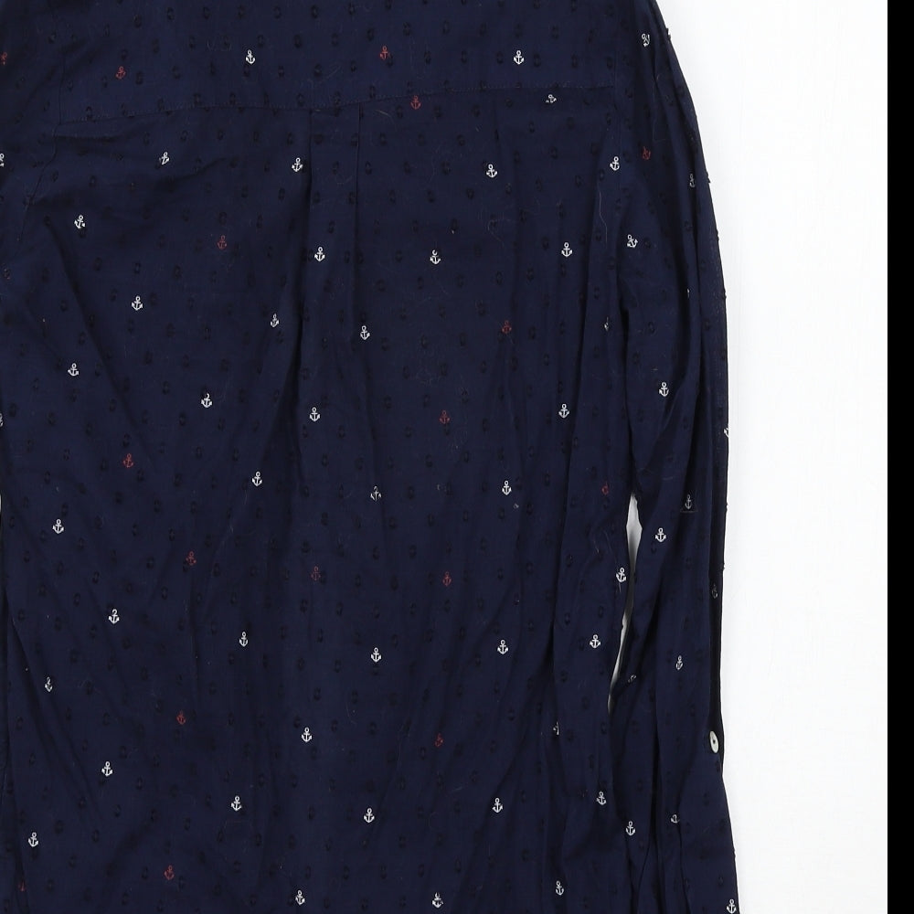 Womens UK Size 8 Heyton Blue Basic Button-Up