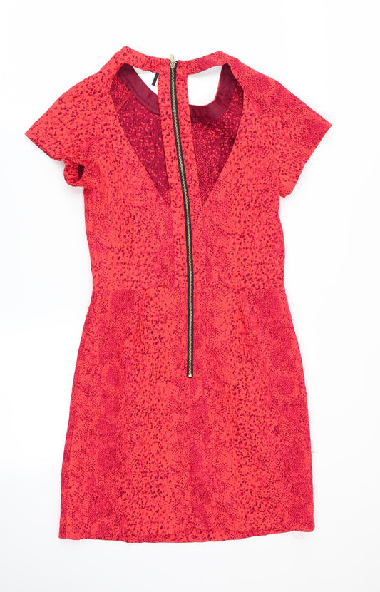 Topshop Womens Orange Fit & Flare Size 8