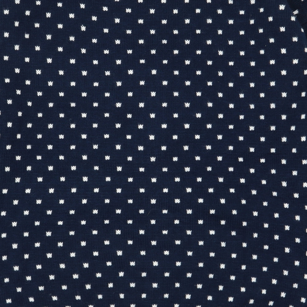 Primark Mens Blue Polka Dot Pullover Jumper Size S