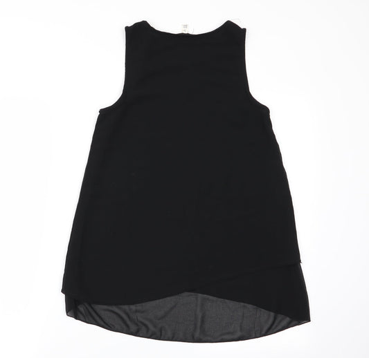 Womens UK Size L Preworn Black Basic Tank