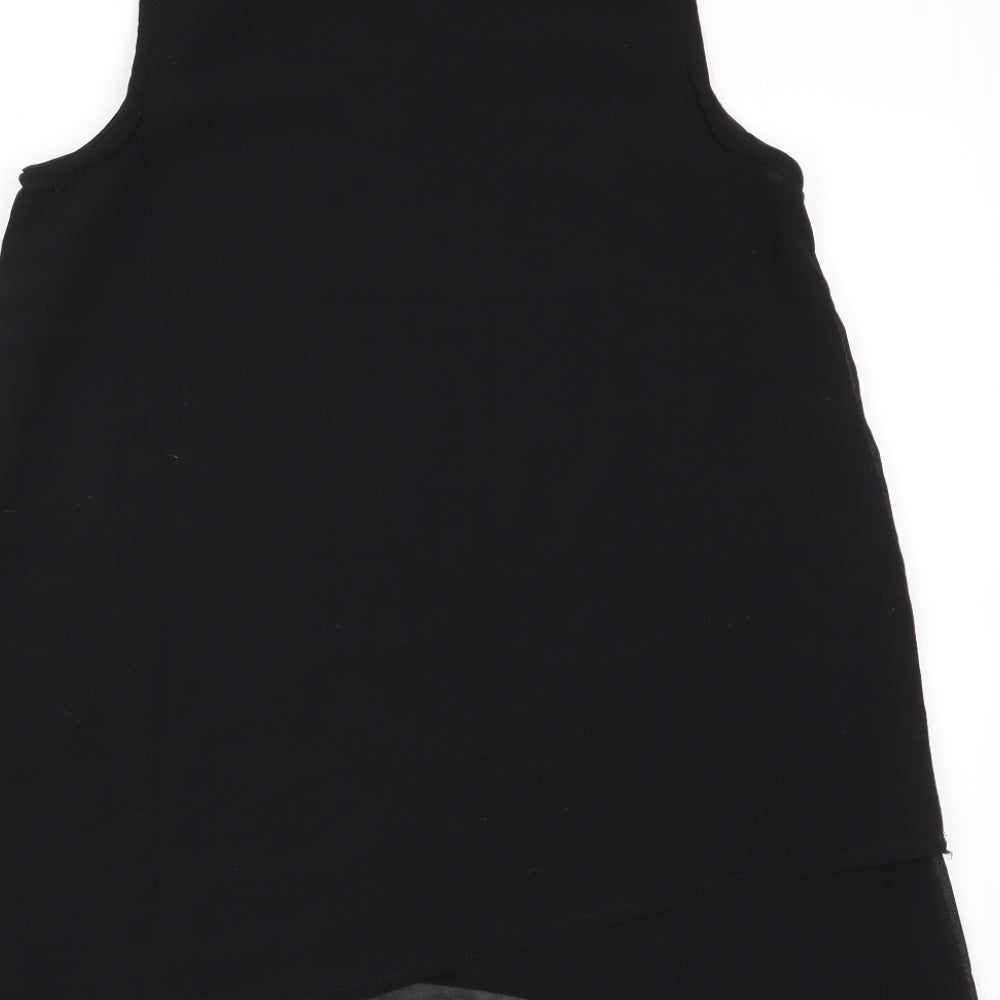 Womens UK Size L Preworn Black Basic Tank