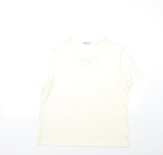 Womens UK Size M Bonmarché White Basic T-Shirt
