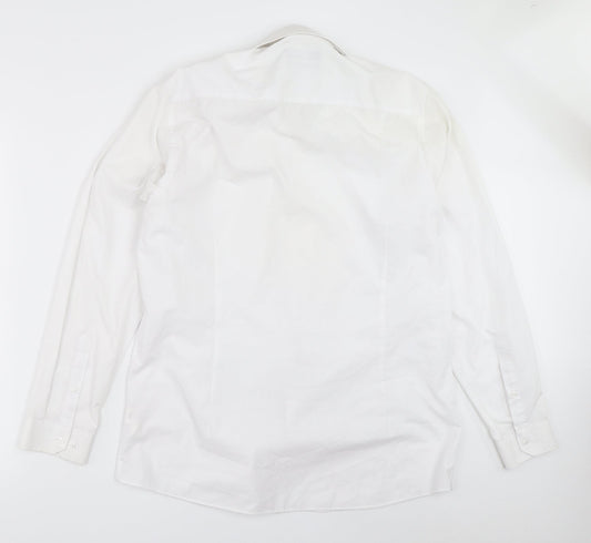 B&W Mens White Button-Up Size 16.5