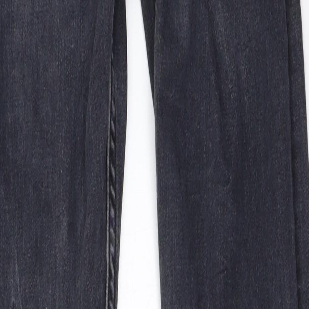 Brand and care label for Zara women’s grey skinny jeans, size UK 36, 28.5-inch leg