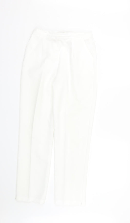Womens UK Size 12 Preworn Regular Fit White Trousers