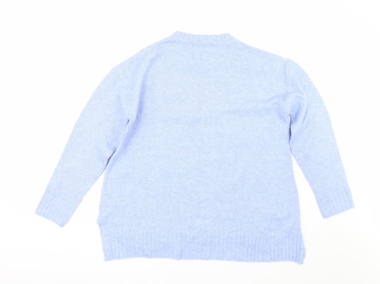 Womens UK Size M M&S Blue Pullover Jumper