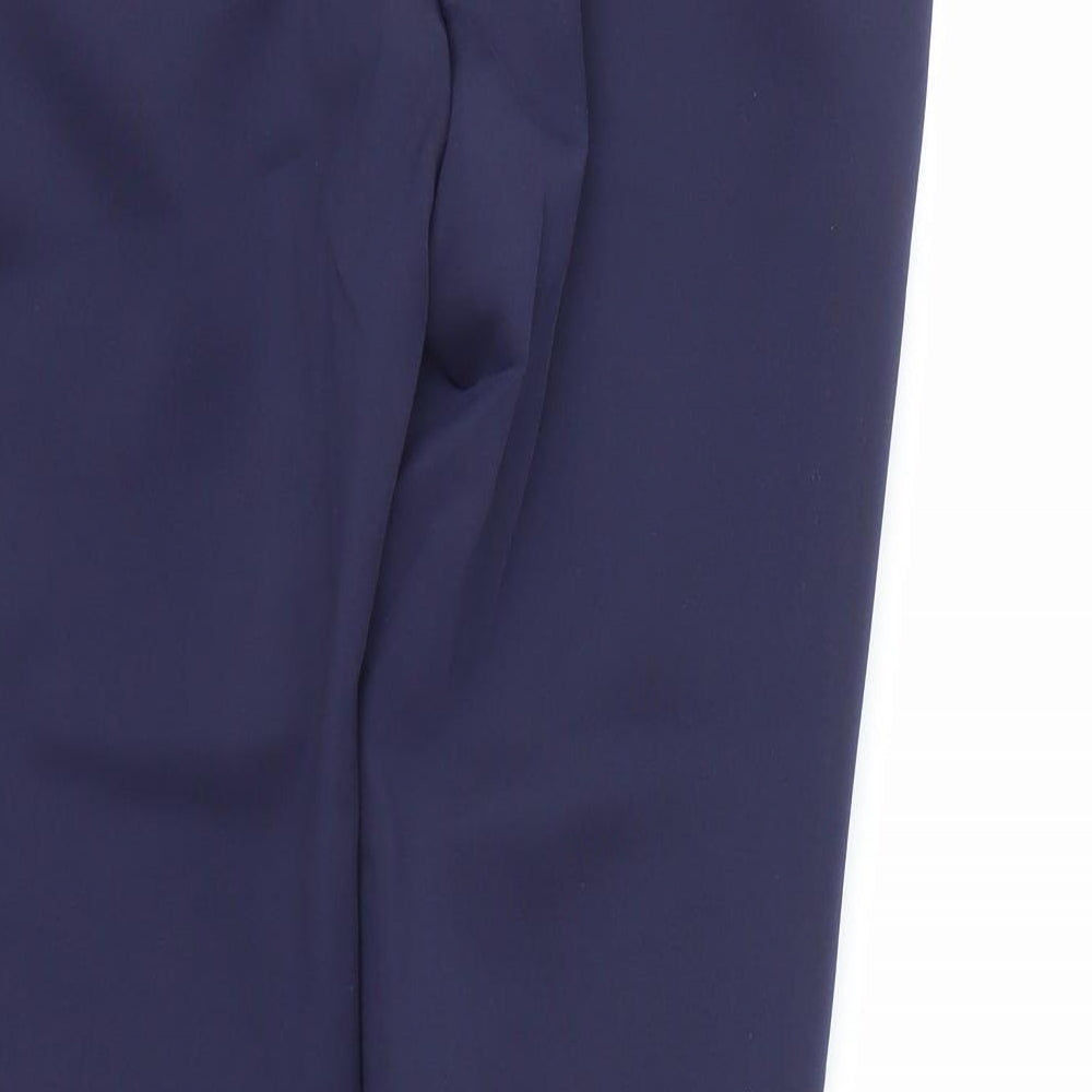 Brand and care label for George women’s blue trousers, size UK 10, 27-inch leg