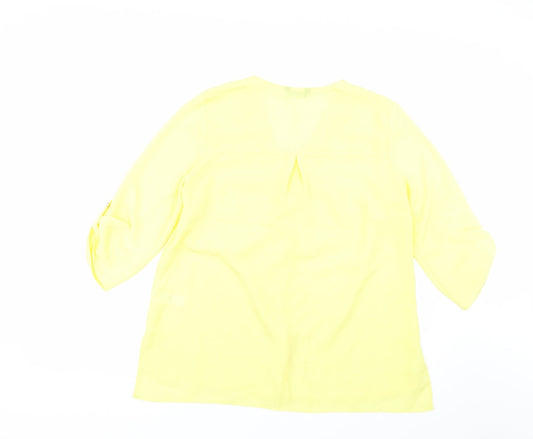 F&F Womens Yellow Basic Blouse Size 12
