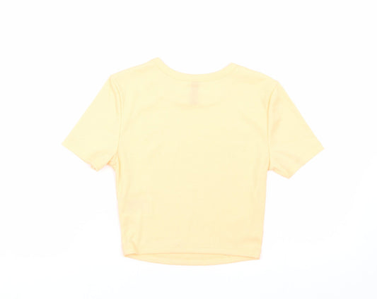 Womens UK Size XS H&M Orange Cropped T-Shirt