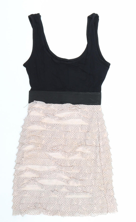 New Look Womens Pink Polka Dot Tank Dress Size 8
