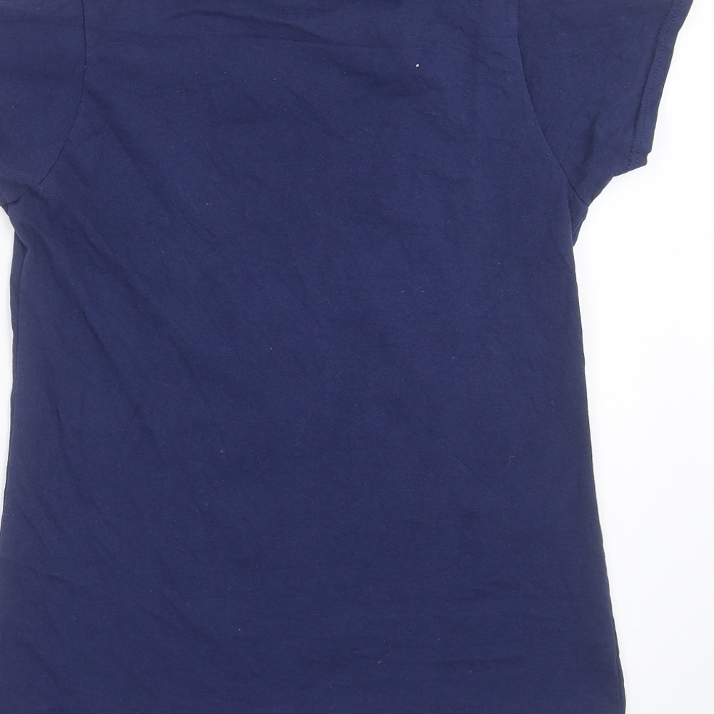 Womens UK Size S Fruit of the Loom Blue Basic T-Shirt