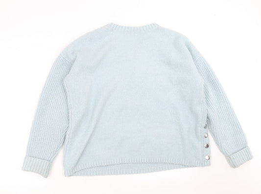 George Womens Blue Knit Pullover Jumper Size L
