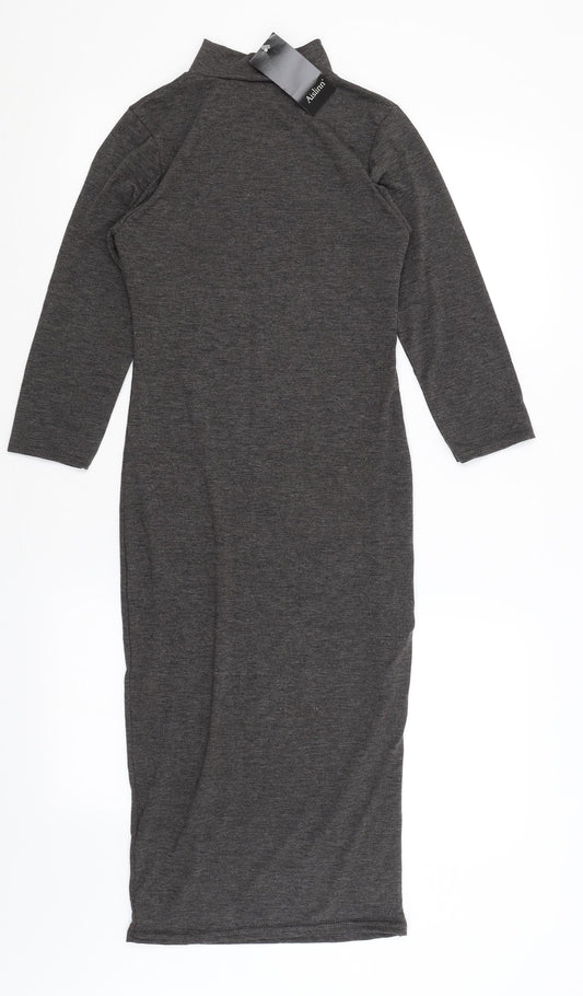 Additional front view of Aislinn women’s grey t-shirt dress, size S