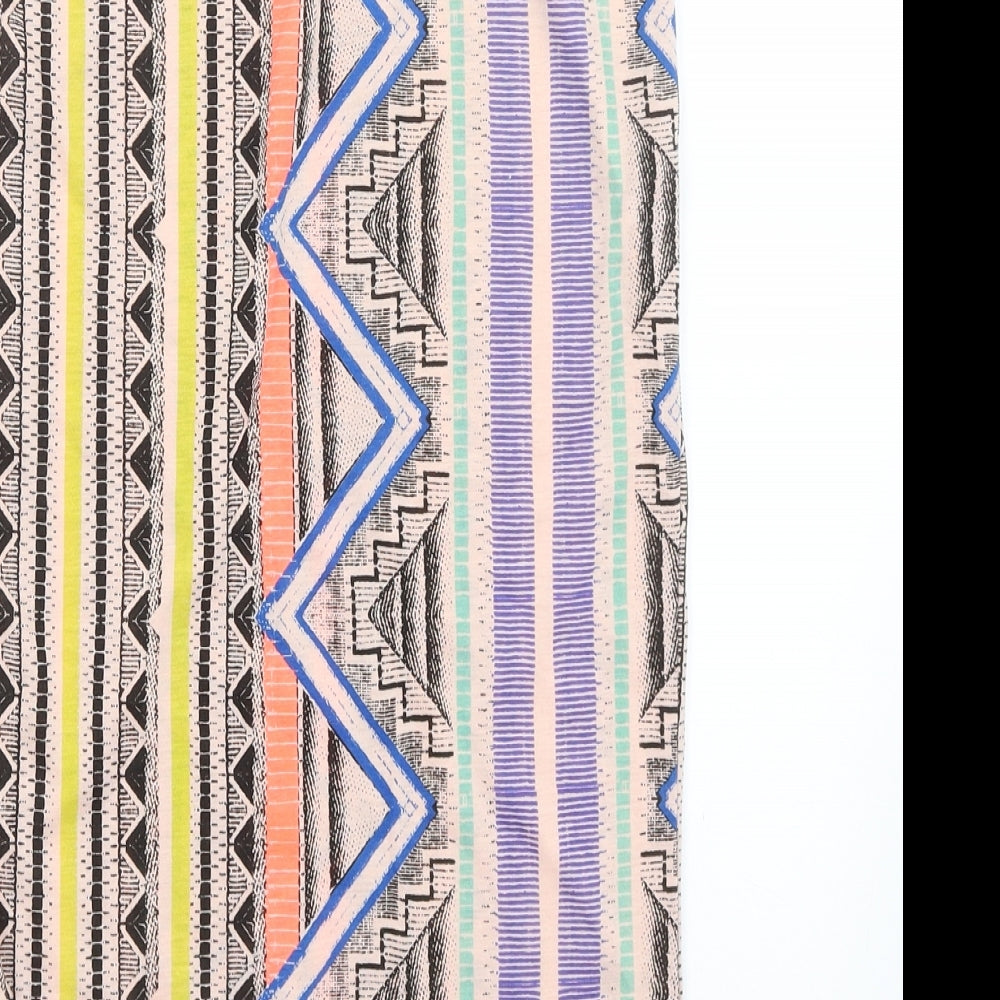 Glamorous Womens Beige Geometric  A-Line Skirt Size 10