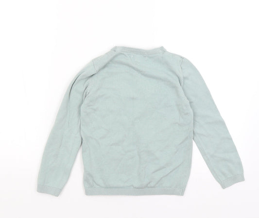 Primark Girls Green Pullover Jumper Size 6-7 Years - Butterflies