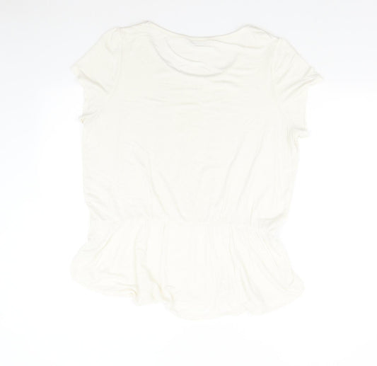 M&S Womens Ivory Basic T-Shirt Size 16