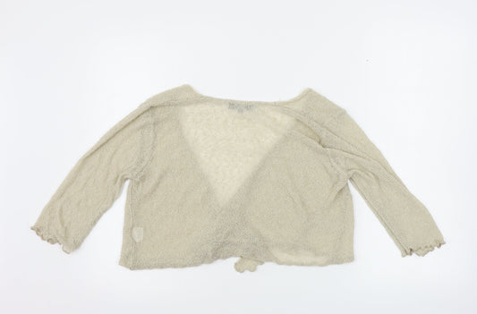 Womens UK Size M Mia Moda Beige Cardigan Jumper