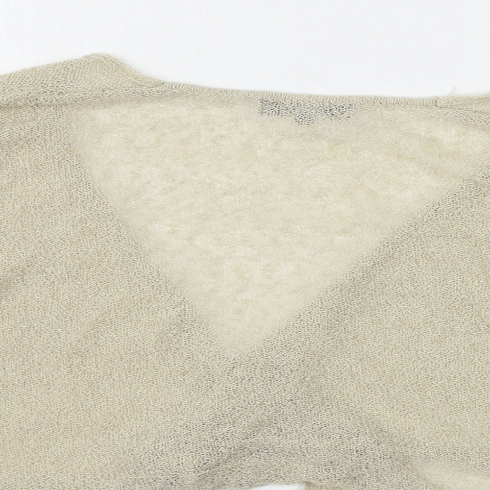 Womens UK Size M Mia Moda Beige Cardigan Jumper