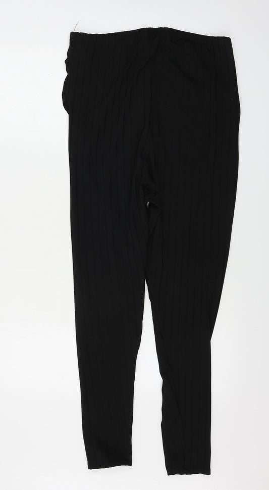 Womens UK Size 16 Boohoo Regular Fit Black Trousers