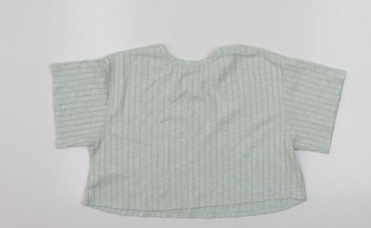Womens UK Size 8 ASOS Green Cropped T-Shirt