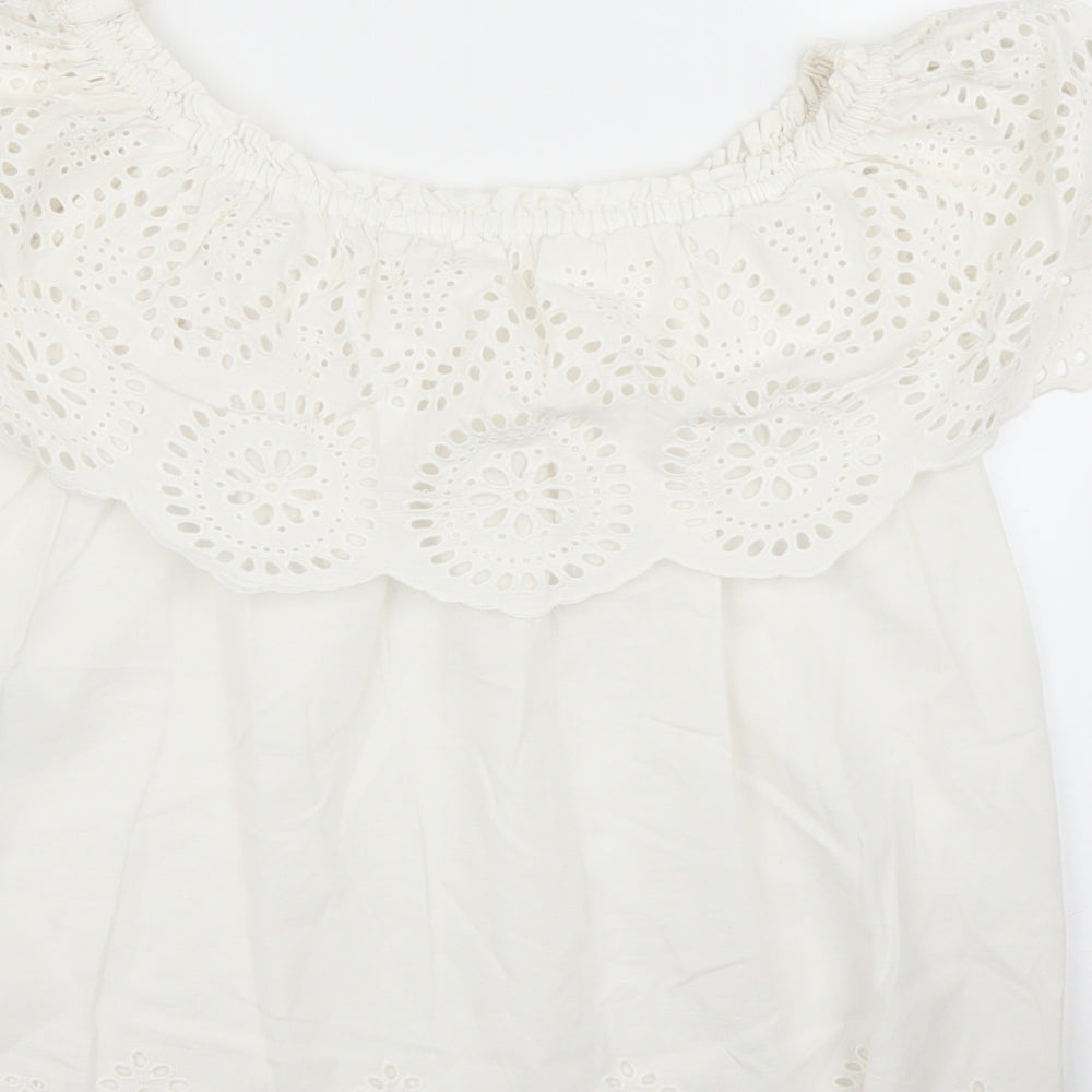 Womens UK Size S Oysho White Basic Blouse