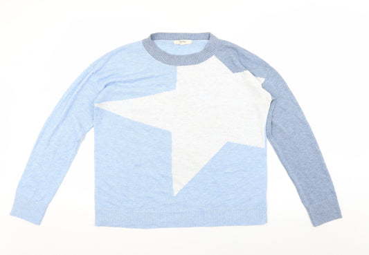 Additional front view of peyton primrose women’s blue jumper, size M