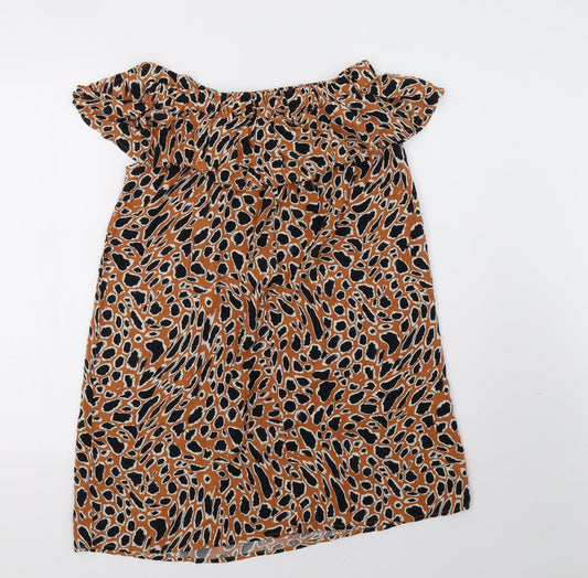 Primark Womens Brown Polka Dot A-Line Size 10