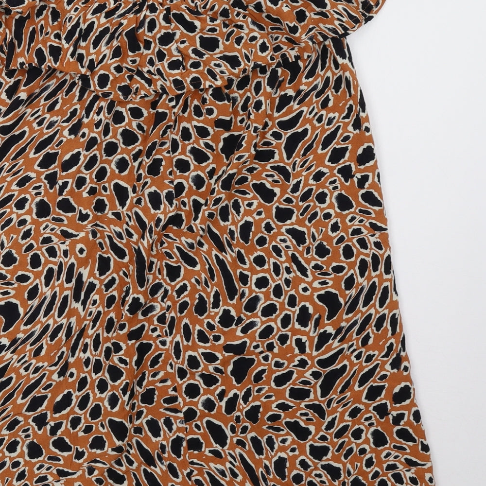 Primark Womens Brown Polka Dot A-Line Size 10