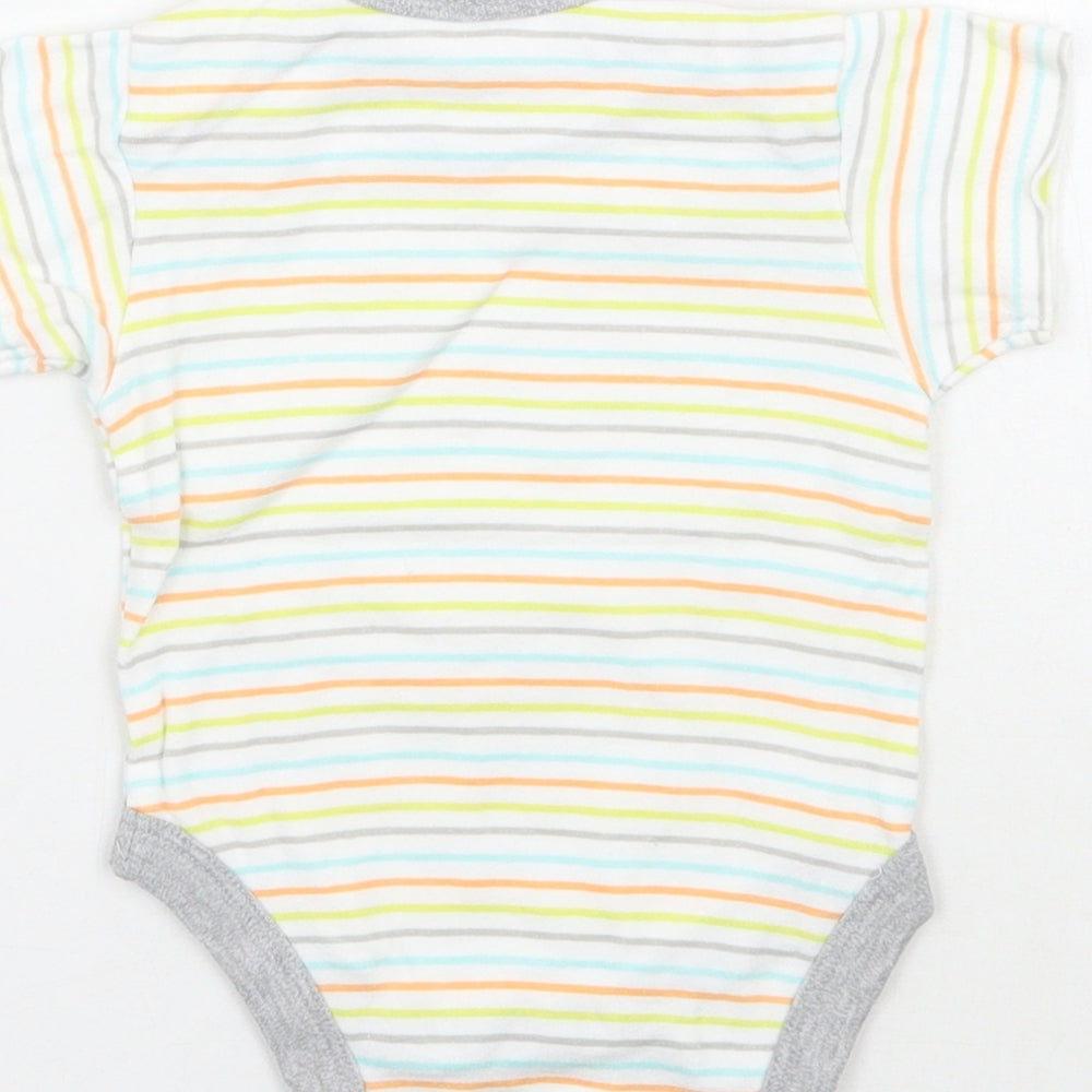 Preworn Baby White Striped Babygrow One-Piece Size 3-6 Months