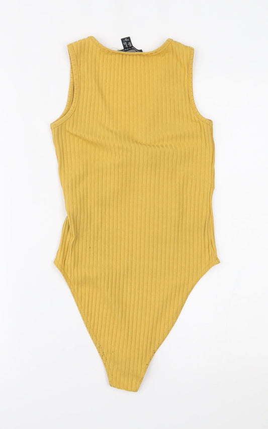 Back view of New Look women’s yellow bodysuit one-piece, size UK 8