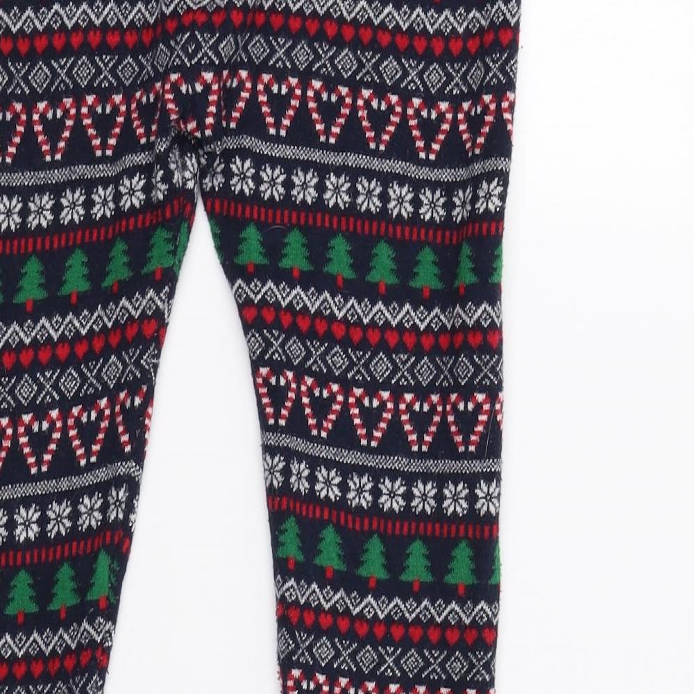 Primark Womens Blue Fair Isle Harem Leggings Size 8 L27 in