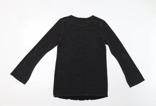 Womens UK Size L H&M Black Basic Blouse