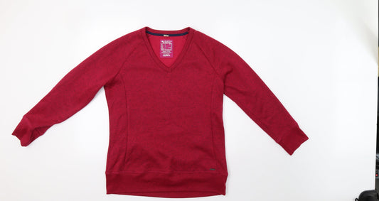 Additional front view of Quechua women’s pink pullover sweatshirt, size L