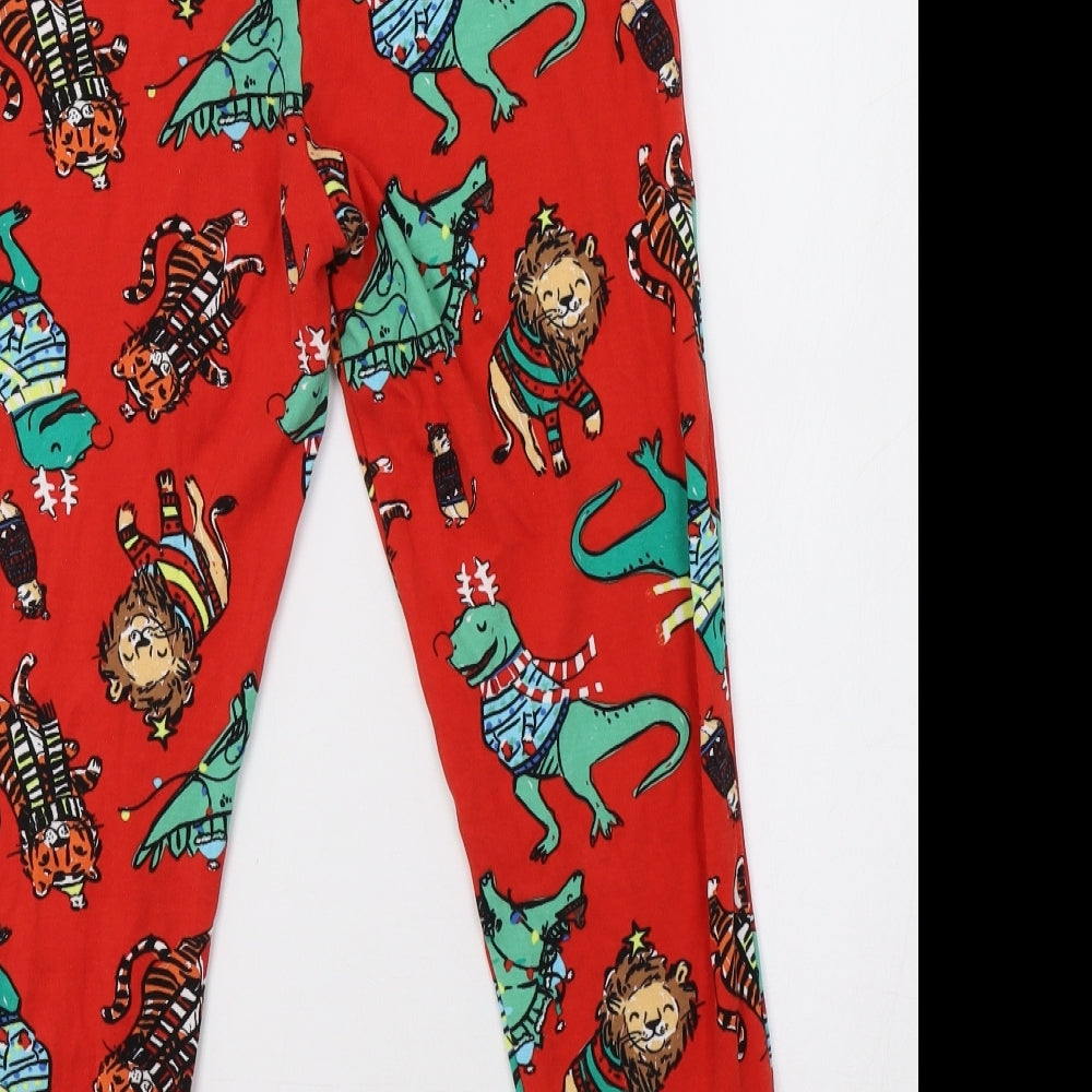 George Girls Red Geometric Pyjama Pants Size 10-11 Years - Dino