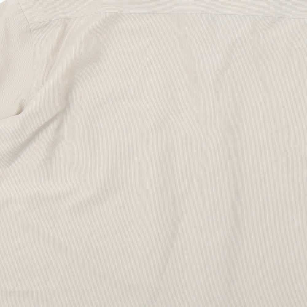 Avenue Mens Beige Striped Button-Up Size L