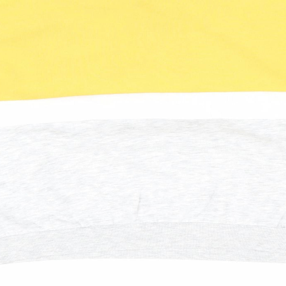 H&M Girls Yellow Colourblock Pullover Sweatshirt Size 10-11 Years - Make new memories