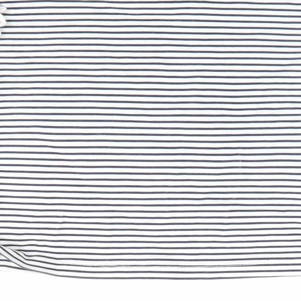 Baby Club Girls Blue Striped Basic T-Shirt Size 9-12 Months - Heart Print