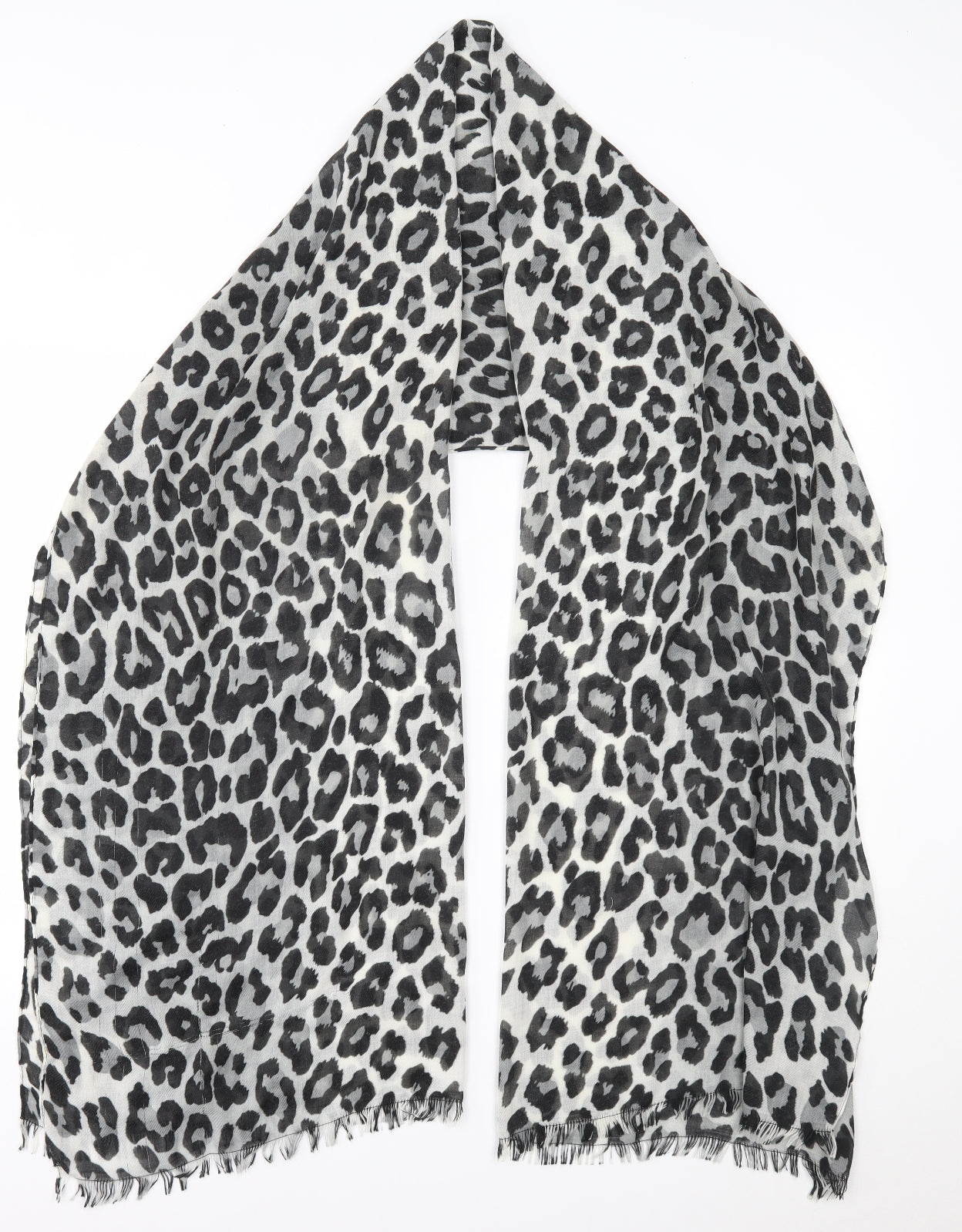 Preworn Womens Grey Animal Print Scarf