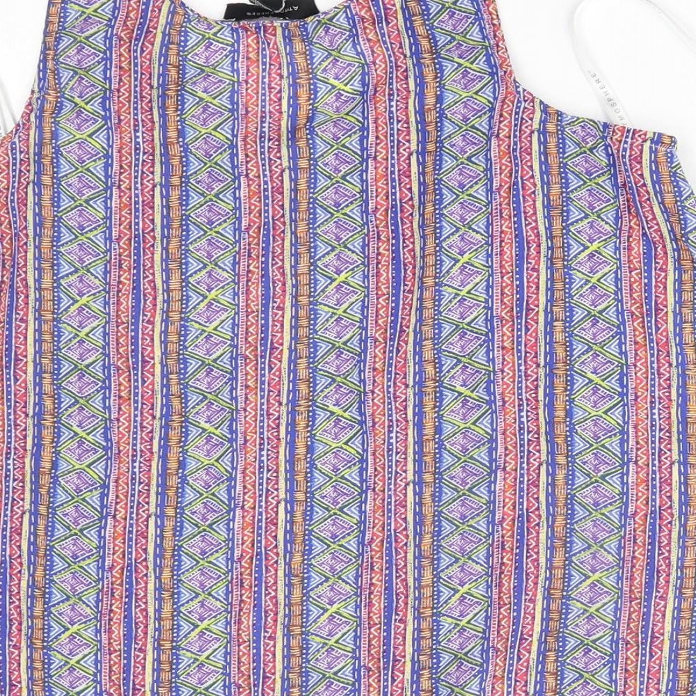 Womens UK Size 10 Atmosphere Multicoloured Basic Blouse