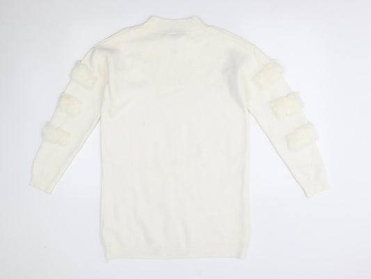 TU Womens White Pullover Jumper One Size