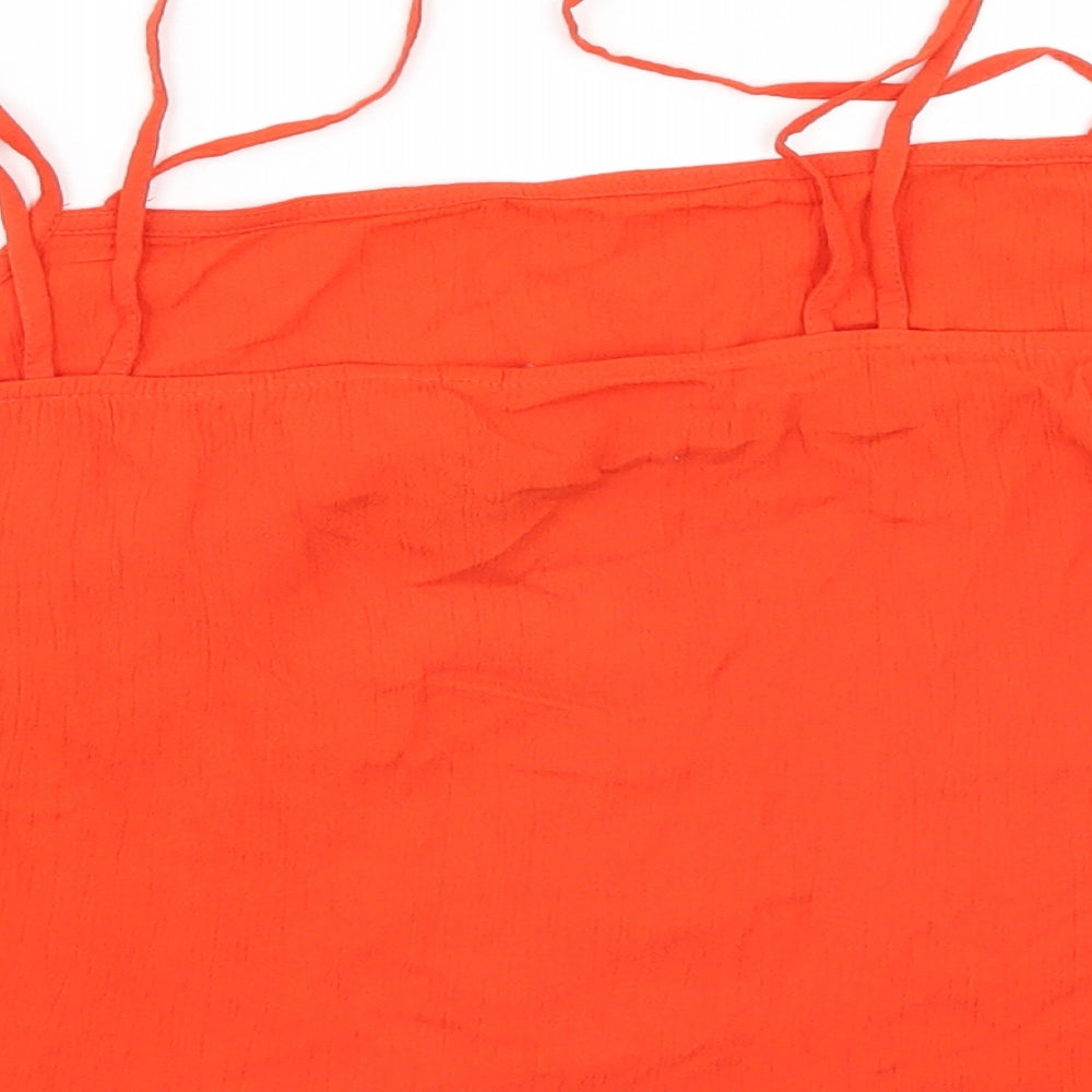 Womens UK Size 10 Divided Orange Basic Tank