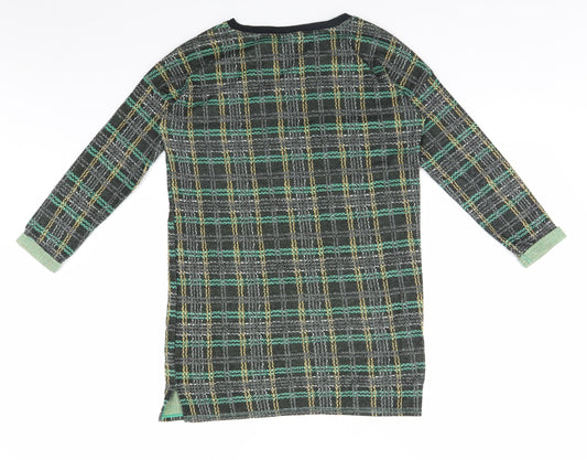 Topshop Womens Brown Plaid Pullover Jumper Size 6