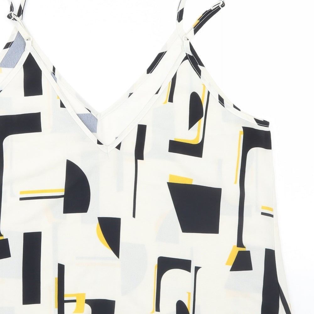 SheIn Womens Beige Geometric Basic Tank Size 10