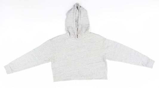Additional front view of Divided women’s grey pullover hoodie, size UK 14